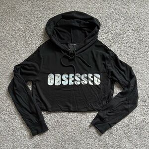 “Obsessed” Cute crop hoodie